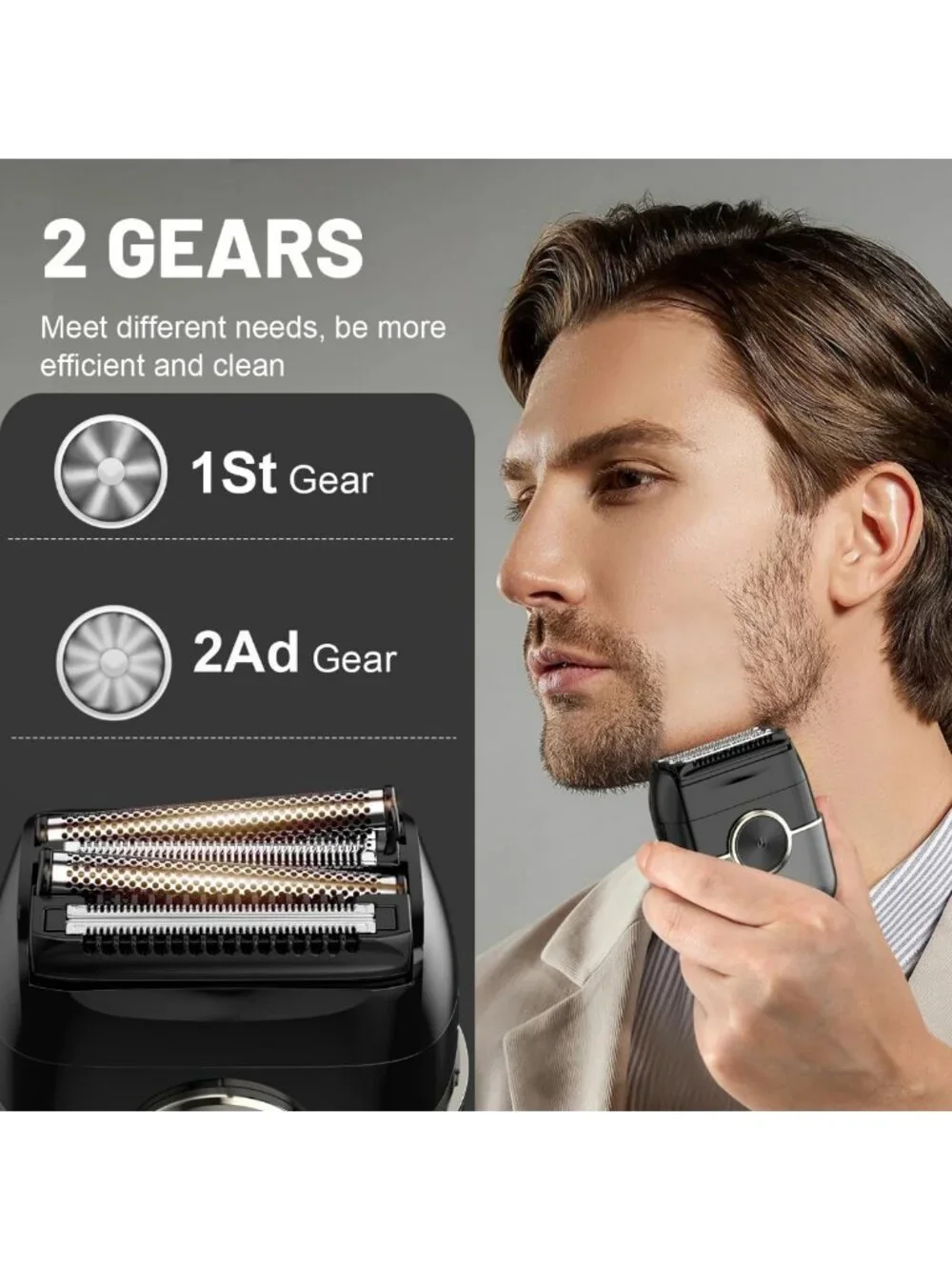 Electric Foil Shaver for Men - 4 Floating Blades, Dual Speed, Smooth Shaving